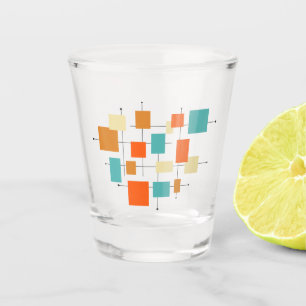 Verre A Shot Funky Bright Carrés Mid Century Retro
