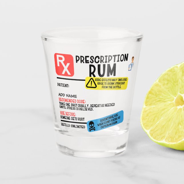Verre A Shot Funky Prescription Rhum Shot glass (Devant)