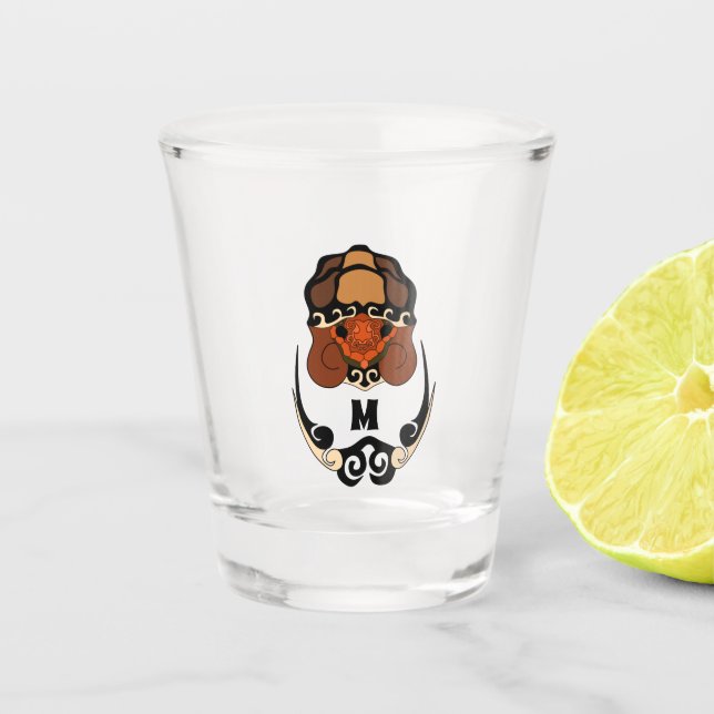 Verre A Shot Funky Tortoise Chilling Monogramme (Devant)