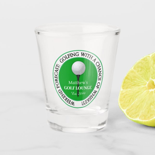 Verre A Shot Funny Golf Golfing Golf Ball Tee Rocks (Devant)