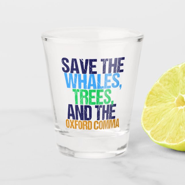 Verre A Shot Funny Oxford Comma (Devant)