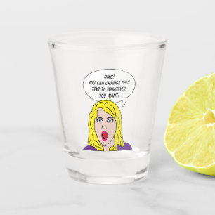 Verre A Shot FUNNY RETRO WOMAN texte personnalisé