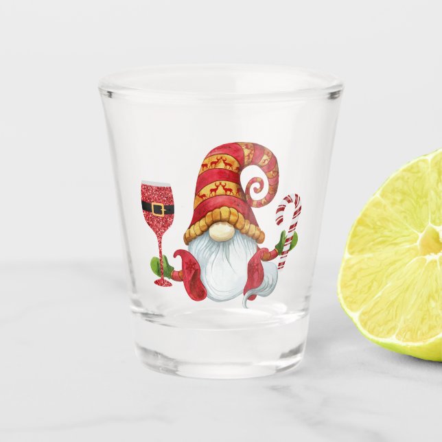 Verre A Shot Funny Santa Hat Gnome (Devant)