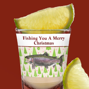 Verre A Shot Funny Truite Pêche Pun Noël Festif Personnalisé