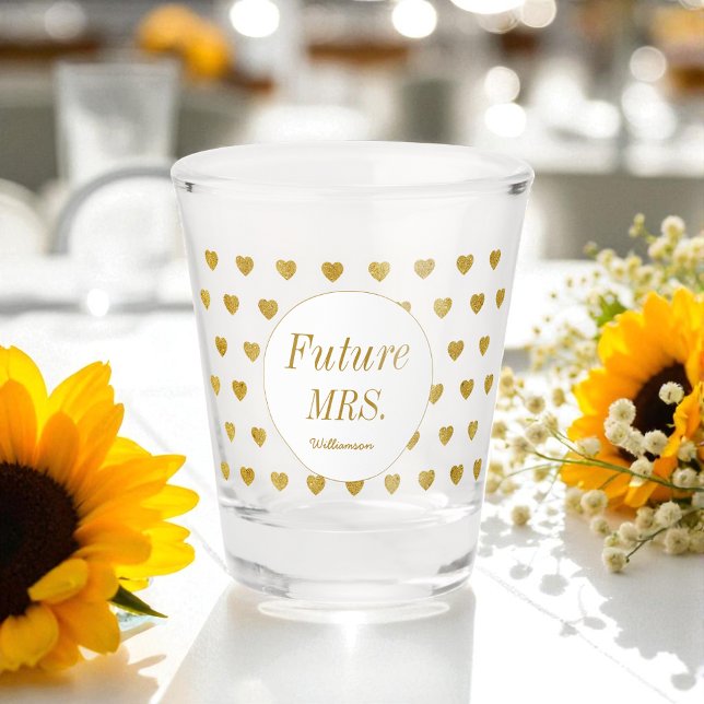 Verre A Shot Futur Madame Shower Nuptial Jaune Blanc  (Créateur téléchargé)