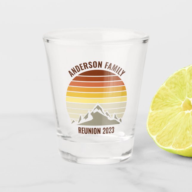 Verre A Shot Garde de réunion de famille Sunset Mountain person (Devant)