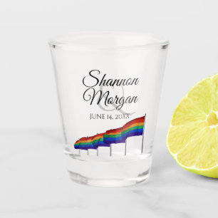 Verre A Shot Gay Pride Rainbow Flags Wedding Shot Glass