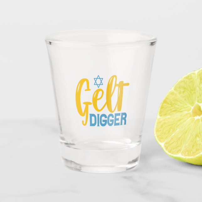 Verre A Shot Gelt Digger Funny Hanoukka Gelt Coin cadeau juif (Devant)