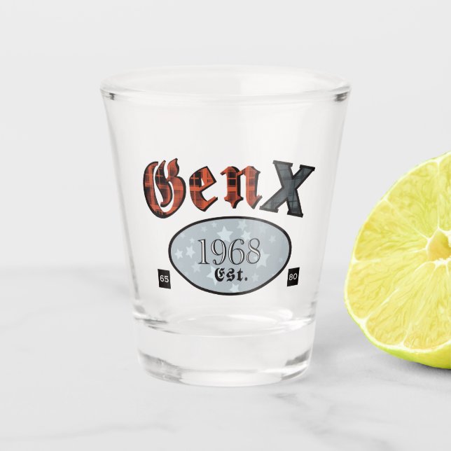 Verre A Shot Gen X (Génération X année 1968) (Devant)