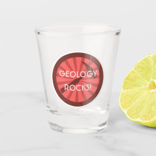Verre A Shot géologie rocks! Logo Rock Hammer