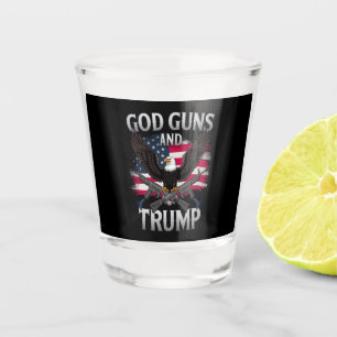Verre A Shot God Guns Et Trump Eagle Drapeau Américain Vintage