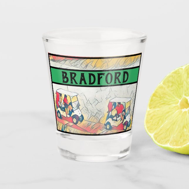 Verre A Shot Golf Panier Golfer Players Nom Papa Grand-père etc (Devant)