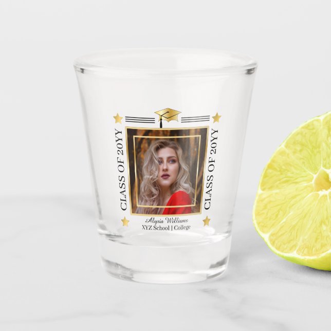 Verre A Shot Graduation Photo Grad Casquette School | Année de  (Devant)