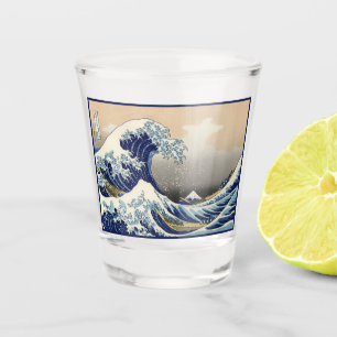 Verre A Shot Grande vague au large de Kanagawa et Mont Fuji Mer
