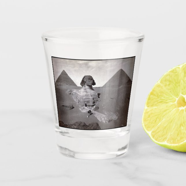 Verre A Shot Great Sphinx & Gizeh Pyramides Necropolis Egypte (Devant)