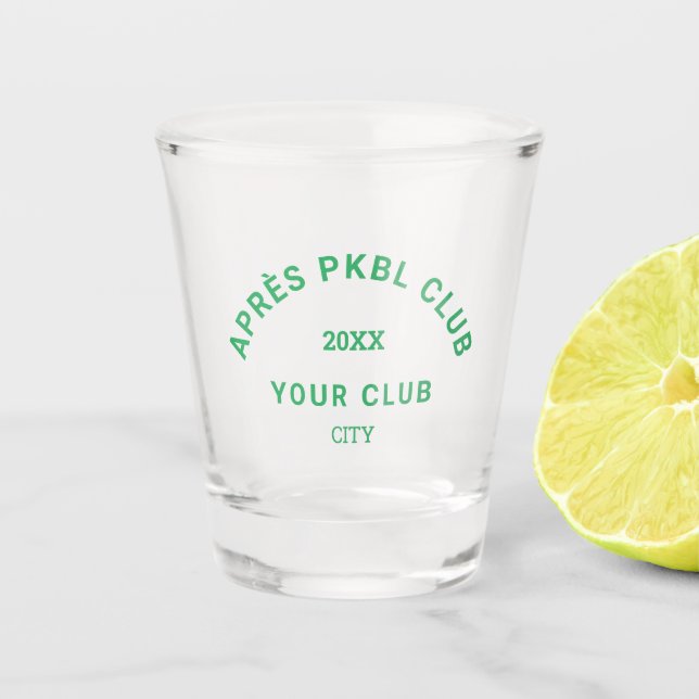 Verre A Shot Green Après PKBL Club Crest Pickleball (Devant)