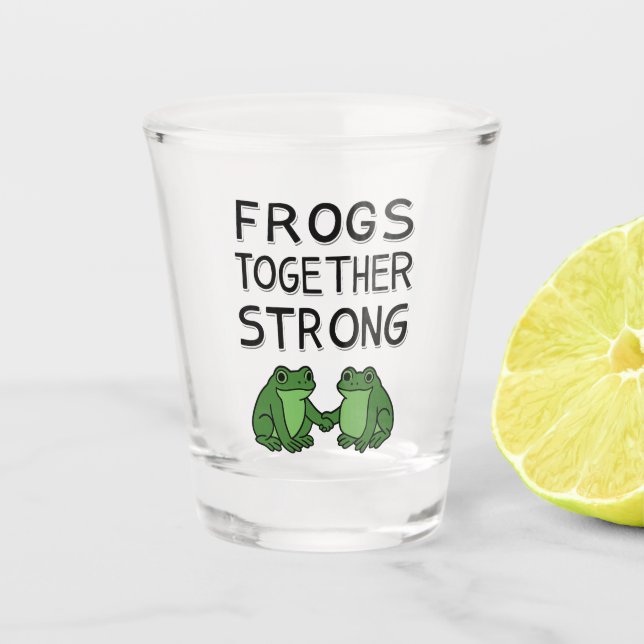 Verre A Shot Grenouilles Ensemble Fortes Protestation de Grenou (Devant)