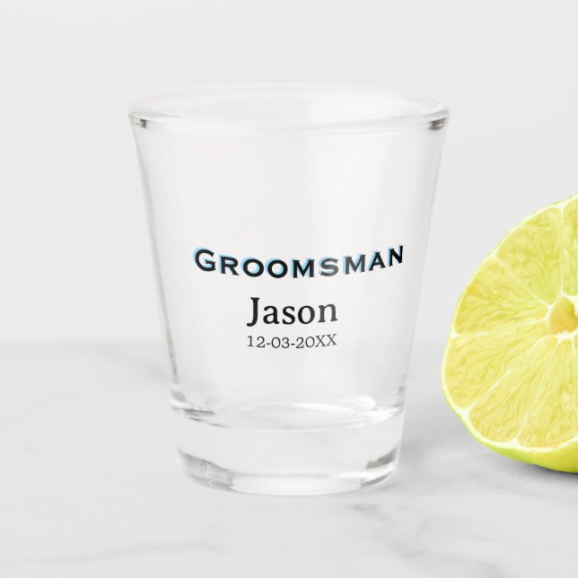 Verre A Shot Groom Squad groomsman bachelorparty ajouter le nom (Devant)