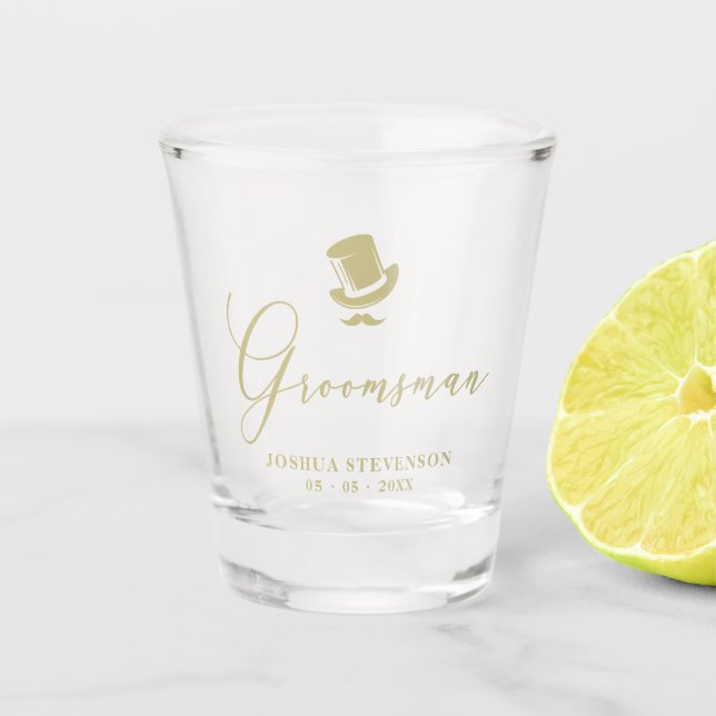 Verre A Shot Groomsman Chic Wedding Minimalist (Devant)