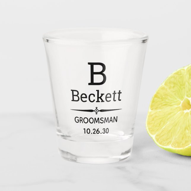 Verre A Shot Groomsman Monogrammed (Devant)