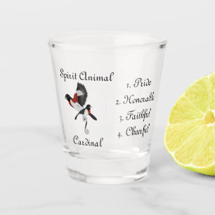 Verre A Shot Grosbeak rose Cardinal Bird Spirit
