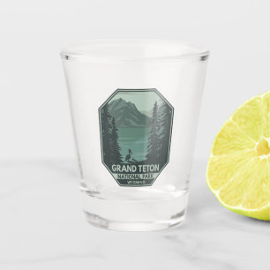 Verre A Shot Grue du parc national de Grand Teton Vintage