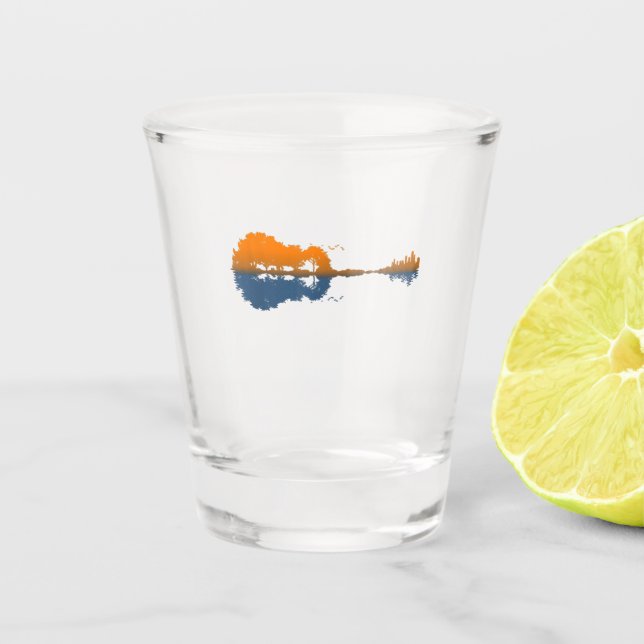 Verre A Shot Guitar Lake Shadow Love Guitar Cadeau Musique Amat (Devant)