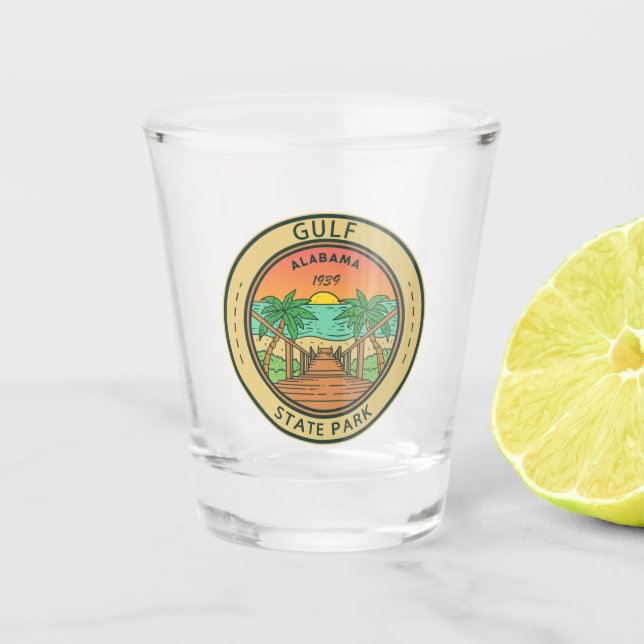 Verre A Shot Gulf State Park Alabama Circle Badge (Devant)