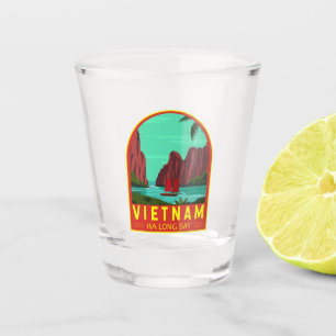 Verre A Shot Ha Long Bay Vietnam Travel Vintage Art