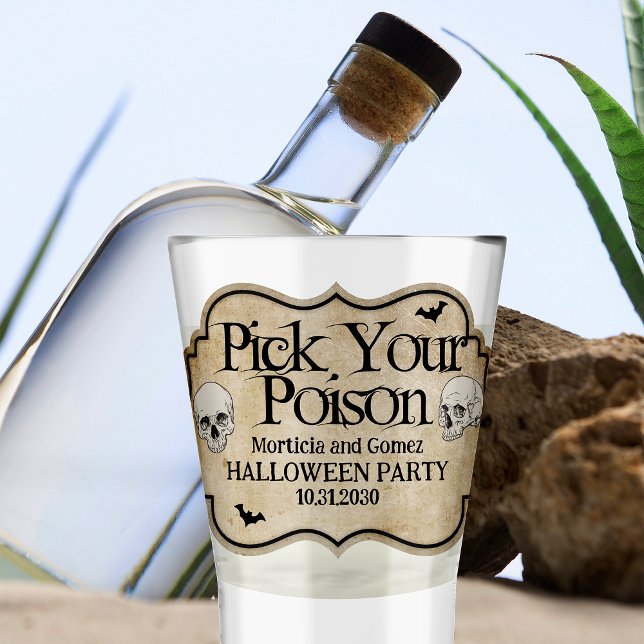 Verre A Shot Halloween adulte vintage Apothécaire personnalisé (Créateur téléchargé)