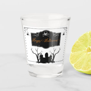Verre A Shot Halloween du cimetière   Blanc