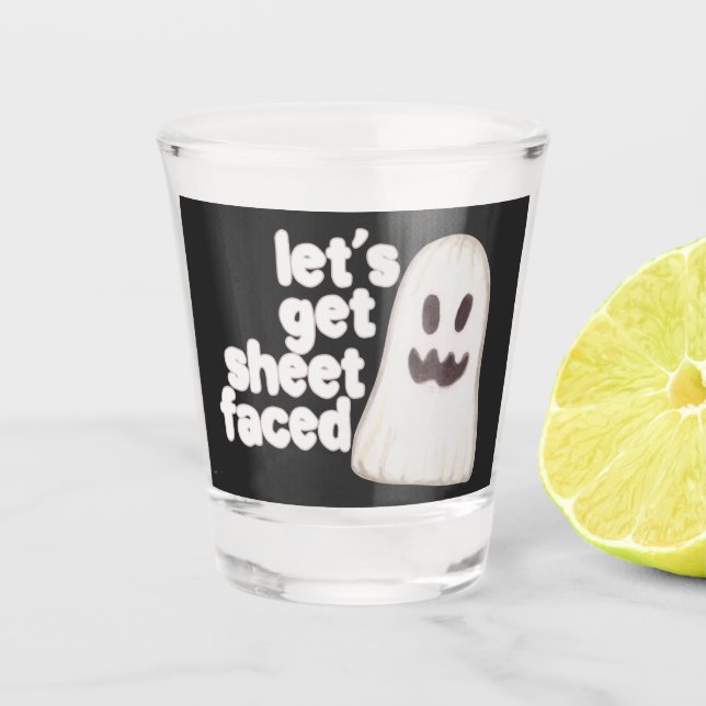 Verre A Shot Halloween Obtient Feuille Face Humour (Devant)