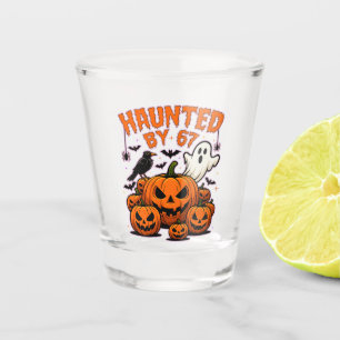 Verre A Shot Hanté par 67 Drôle de Fantôme et Citrouille Hallow