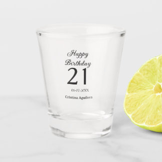 Verre A Shot Happy 21st birthday bold letter simple name minima