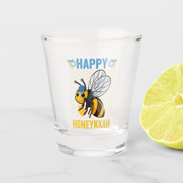 Verre A Shot Happy Honeykah Funny Hanoukka Honey Bee Don (Devant)