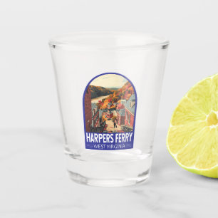 Verre A Shot Harpers Ferry West Virginia Travel Art Vintage