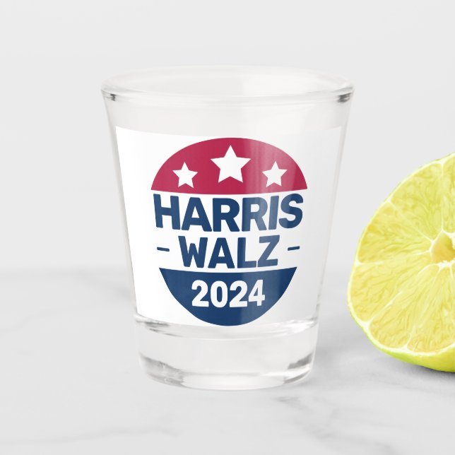 Verre A Shot Harris Walz 2024 Campagne pour le président Patrio (Devant)
