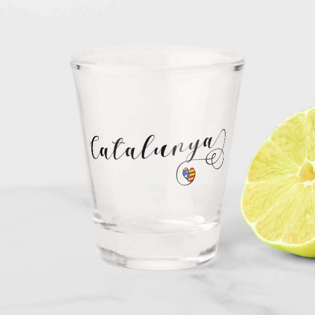 Verre A Shot Heart Catalunya, Catalogne Estelada (Devant)