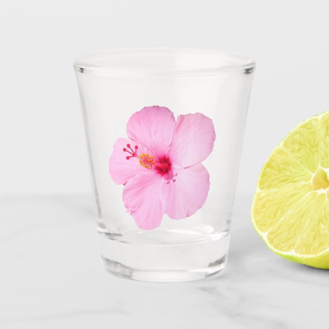 Verre A Shot Hibiscus rose Fleur tropicale (Devant)