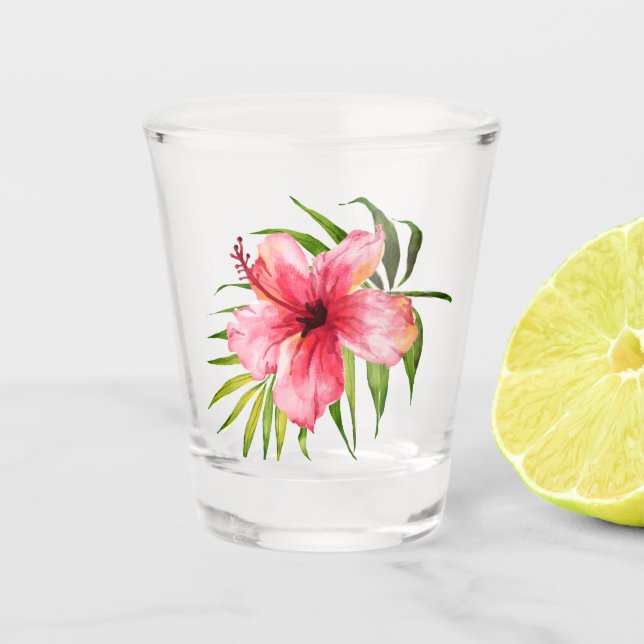 Verre A Shot Hibiscus tropical Palm Luau (Devant)