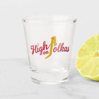 Verre A Shot High on Polkas Logo Shot Glass