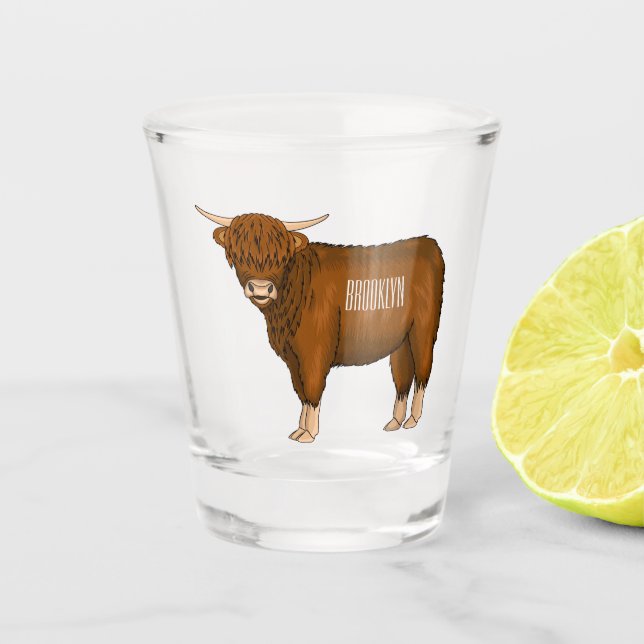 Verre A Shot Highland cow (Devant)