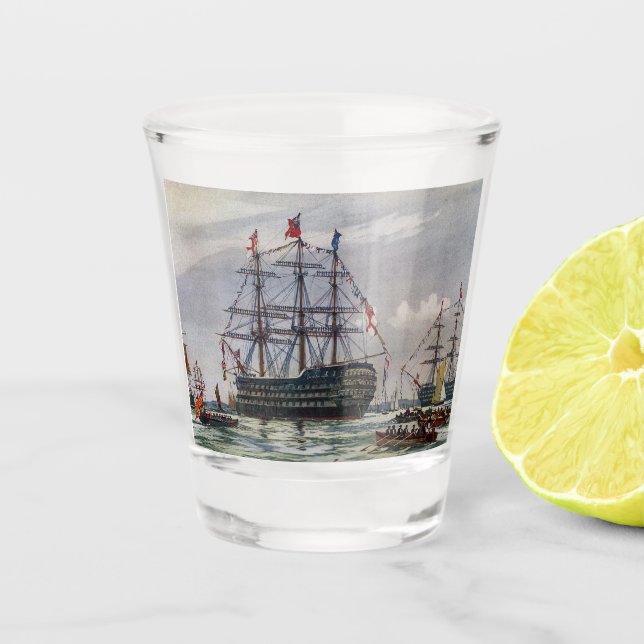 Verre A Shot HMS Queen Battleship 1839 (Devant)