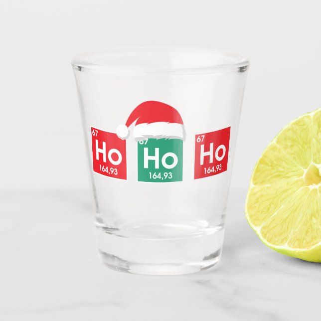 Verre A Shot Ho Ho Ho | Tableau périodique de Noël Humour Nerd (Devant)