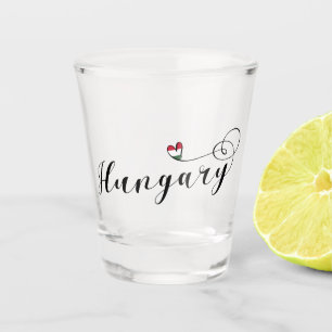 Verre A Shot Hongrie Coeur T-shirt, Hongrois