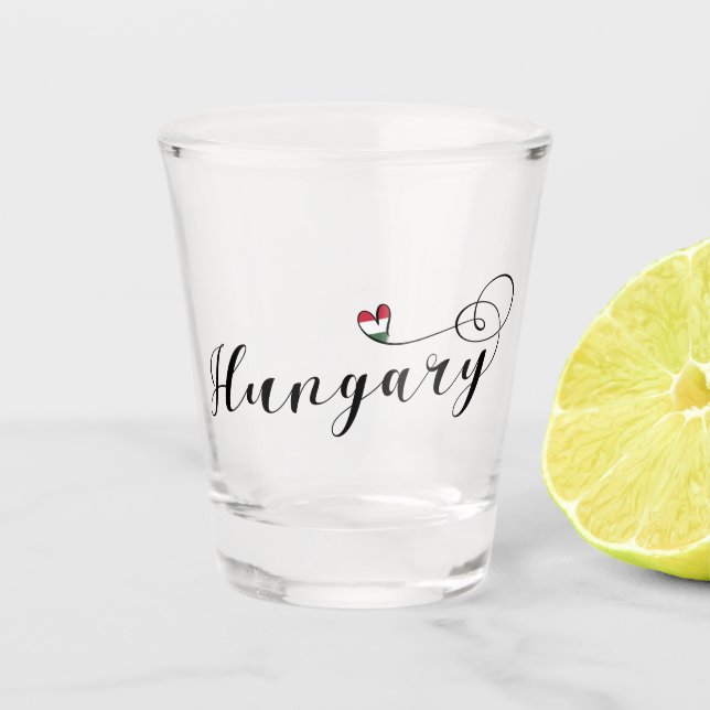 Verre A Shot Hongrie Coeur T-shirt, Hongrois (Devant)