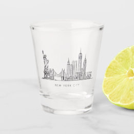 Verre A Shot Horizon de New York minimaliste en ligne art