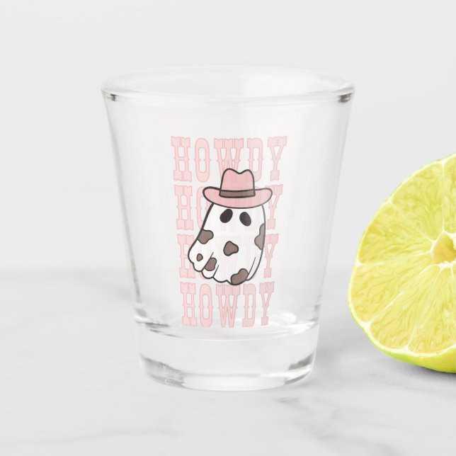 Verre A Shot Howdy Cowgirl Halloween Cute shot glass (Devant)