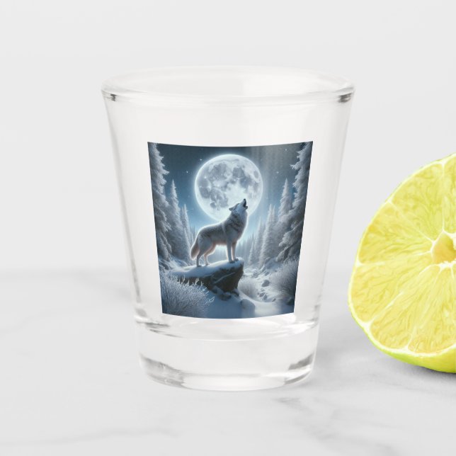 Verre A Shot Howling Wolf In Winter (Devant)