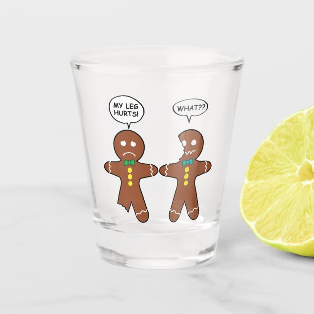 Verre A Shot Humour de Noël des biscuits en pain d'épice (Devant)